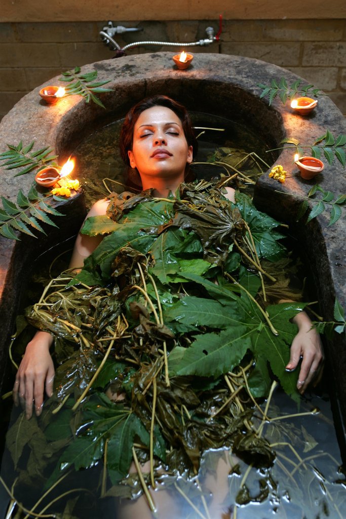 Woman having relaxing days at the Spa.